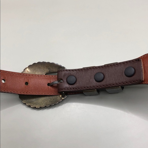 Alexander Kalifano Sterling Silver Belt Grain Leather sz 30  UNISEX Southwestern main image 7